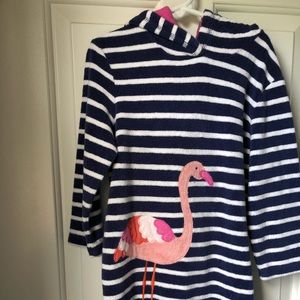 Swim cover up toweling dress with flamingo 🦩